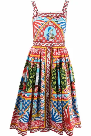 Dolce & Gabbana Vestido midi con estampado Carretto