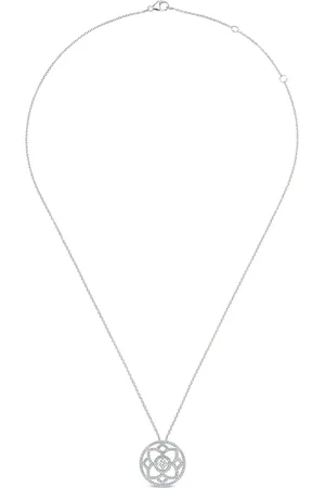 De Beers Collar Enchanted Lotus Medal grande en oro blanco de 18kt con diamantes