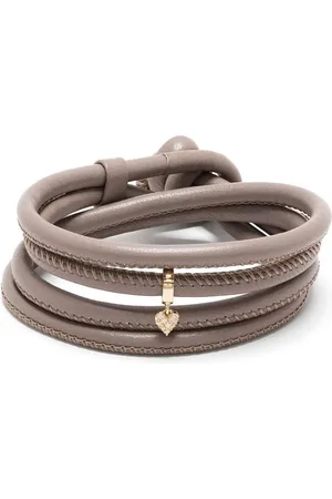Mizuki Pulsera en oro amarillo de 14kt con dije de corazón y diamante