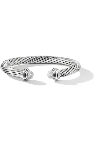 David Yurman Pulsera Classic Cable en plata de ley con diamante de 7mm