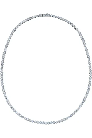 De Beers 18kt white gold Diamond Line bezel-set necklace