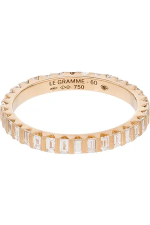 Le Gramme Anillo en oro amarillo de 18kt con diamantes en pavé