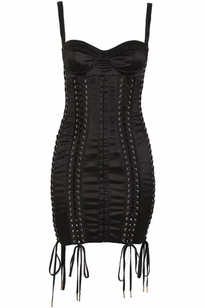 Dolce & Gabbana Vestido corto con detalle de cordón