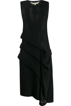 Comme des Garçons Vestido a capas asimétrico translúcido 1991