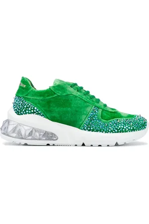 Philipp Plein Tenis de terciopelo con apliques