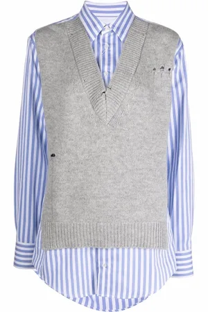 Maison Margiela Camisa Spliced con detalle tejido