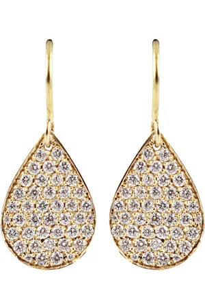 Irene Neuwirth Aretes con forma de pera en oro amarillo de 18kt y diamantes