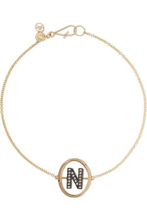 ANNOUSHKA Pulsera con inicial N de oro amarillo de 18kt con diamante