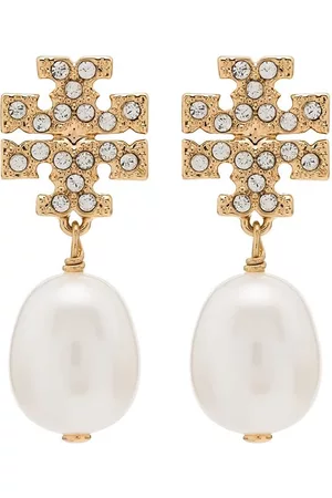 Tory Burch Aretes Kira con dije perla