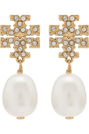 Tory Burch Aretes Kira con dije perla