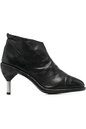 GUIDI Botines con tacón metalizado