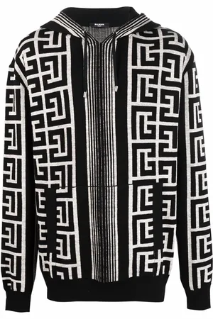 Balmain Hoodie con monograma estampado