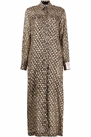 Golden Goose Vestido camisero con estampado de leopardo
