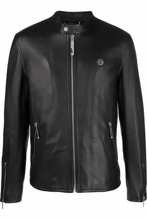 Philipp Plein Chamarra biker con logo