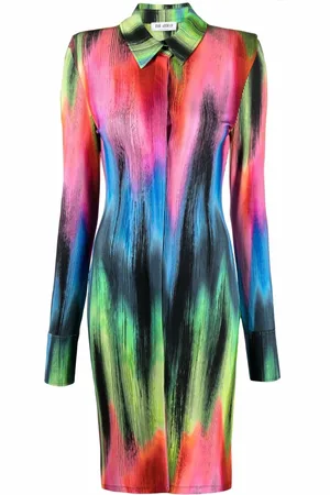 The Attico Vestido camisero con estampado gráfico