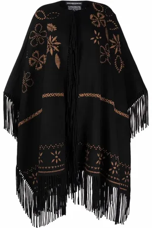 ERMANNO SCERVINO Poncho con ribete de borlas
