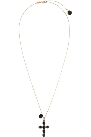 Dolce & Gabbana Collar Devotion en oro amarillo de 18kt con zafiro y jade