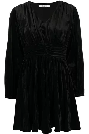 B+AB Vestido fruncido con efecto de terciopelo