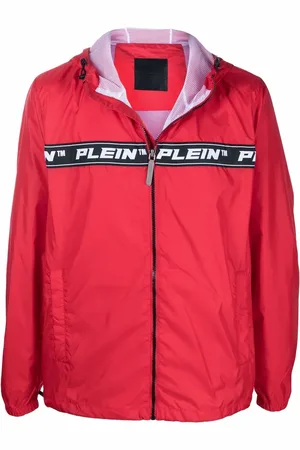 Philipp Plein Chamarra rompevientos con capucha y logo estampado