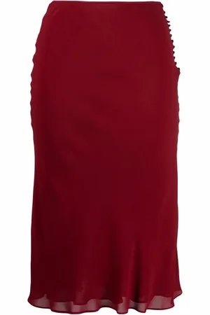 Dior Falda de cintura alta con volantes 1990