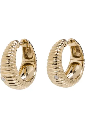 YVONNE LÉON Arracadas en oro amarillo de 9kt con diamante