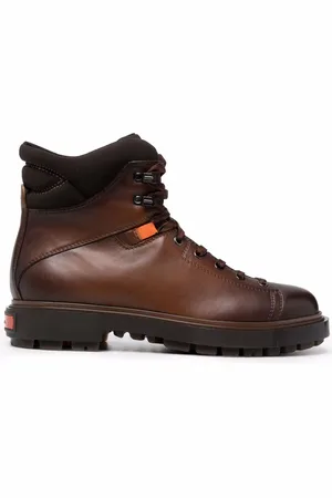 santoni Botas de montaña con efecto envejecido