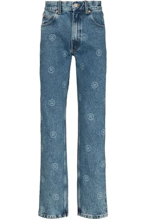 MARTINE ROSE Jeans rectos con logo estampado