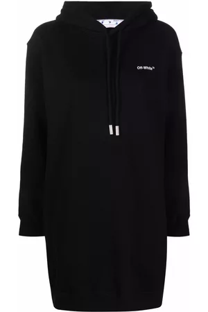 OFF-WHITE Vestido estilo sudadera con rayas diagonales estampadas