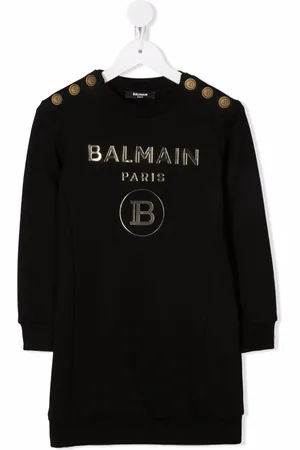 Balmain Vestido estilo suéter con logo