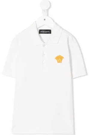 VERSACE Playera tipo polo con bordado Medusa