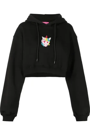 Ireneisgood Hoodie corta con parche de unicornio