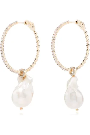 Mateo Arracadas en oro de 18kt con perla y diamantes