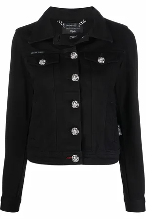 Philipp Plein Chaqueta vaquera con placa del logo