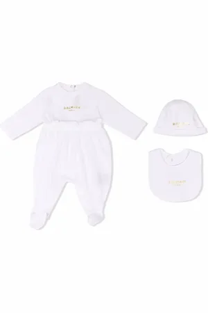 Balmain Set de mameluco con logo estampado