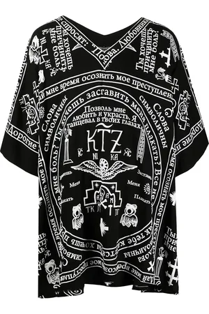 KTZ Camisa estilo caftán con estampado de iglesia