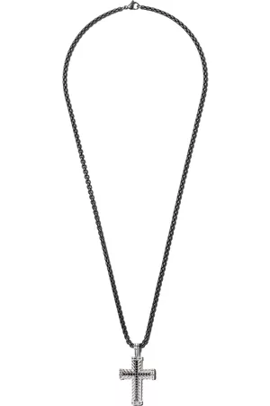 David Yurman Dije Chevron Cross en plata de ley con diamante de 41.7mm