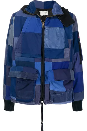 GREG LAUREN Abrigo con diseño patchwork