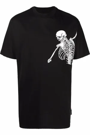 Philipp Plein Playera con estampado de esqueleto