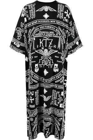 KTZ Caftán con estampado de iglesia