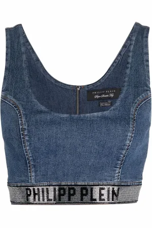 Philipp Plein Top de mezclilla Super-Stretch
