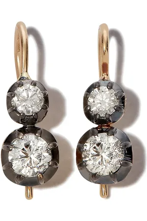 JACQUIE AICHE Aretes Sophia en oro amarillo de 14kt con diamantes