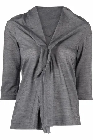 YOHJI YAMAMOTO Camisa fruncida con cuello en V 2000