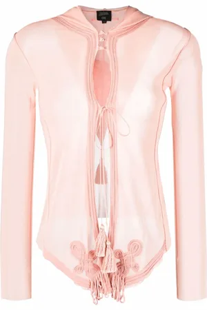 Jean Paul Gaultier Blusa traslúcida bordada 2000