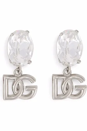 Dolce & Gabbana Aretes con logo y cristales