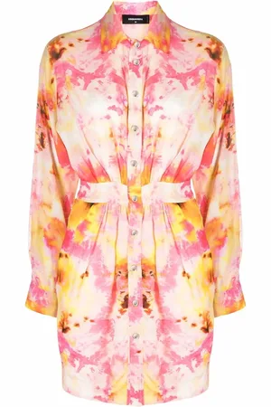 Dsquared2 Vestido camisero con estampado tie dye