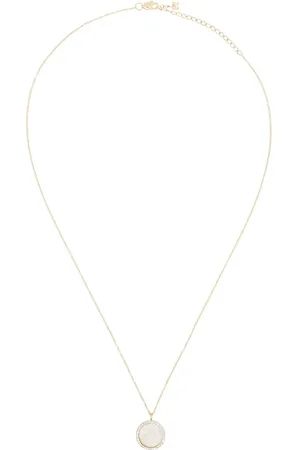 Mateo Collar con inicial E en oro amarillo de 14kt con perlas y diamantes