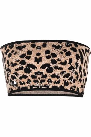 Philipp Plein Top tipo bandeau con estampado de leopardo