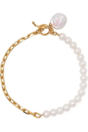 Dower and Hall Pulsera Luna con perlas de agua dulce