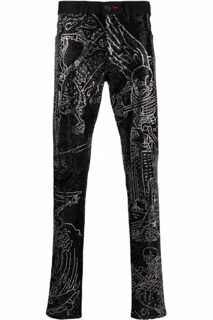 Philipp Plein Jeans rectos Skeleton Tattoo