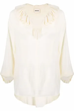 Khaite Blusa con volantes en el cuello
